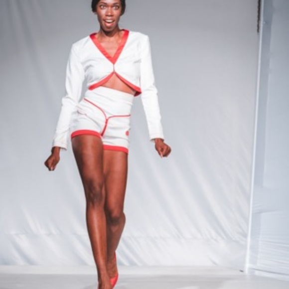 White Jean Jacket/Shorts Set